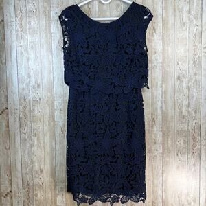 NEW Boden Lace Sheath Dress sz 12 Navy‎ Blue Sleeveless Special Occasion wedding